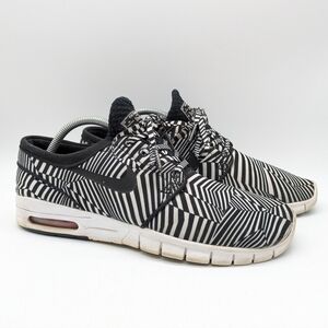 Nike SB Stefan Janoski Max Dazzle black white trippy geometric print shoe 9.5